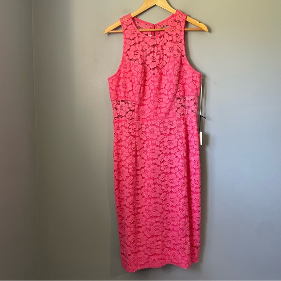 🩷🩷 NWT Trina Turk lace PINK Dress - Parry Sleeveless Lace Sheath SIZE 12 🩷🩷 - Picture 12 of 13